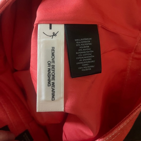 Ann Taylor Chambray Coral Orange Faux Wrap A Line Skirt Size 2 NWOT - Picture 9 of 9